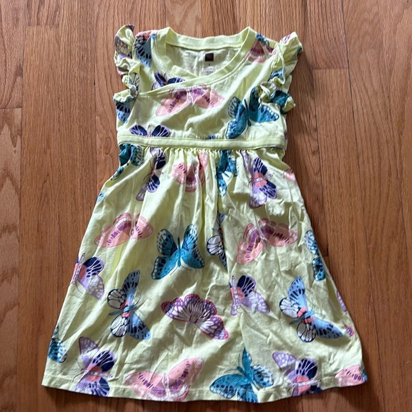 Tea collection 5 yellow with butterflies cotton dress great pre owned condition - Picture 1 of 5